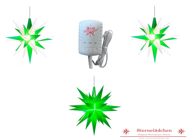 Sterne-Set A1e weiß-grün/grün/weiß-grün